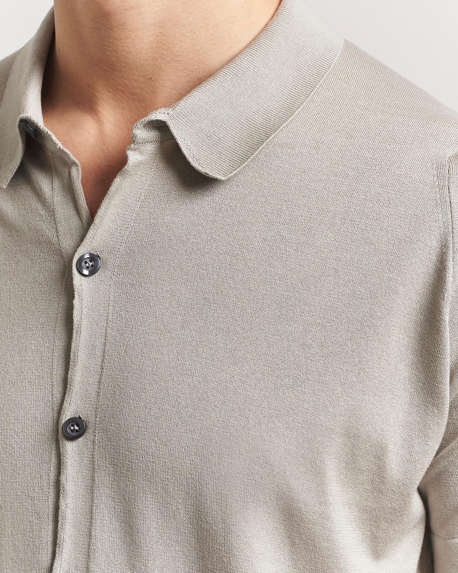 Heren | Overhemden | John Smedley | Folke Sea Island Knitted Polo Parchment
