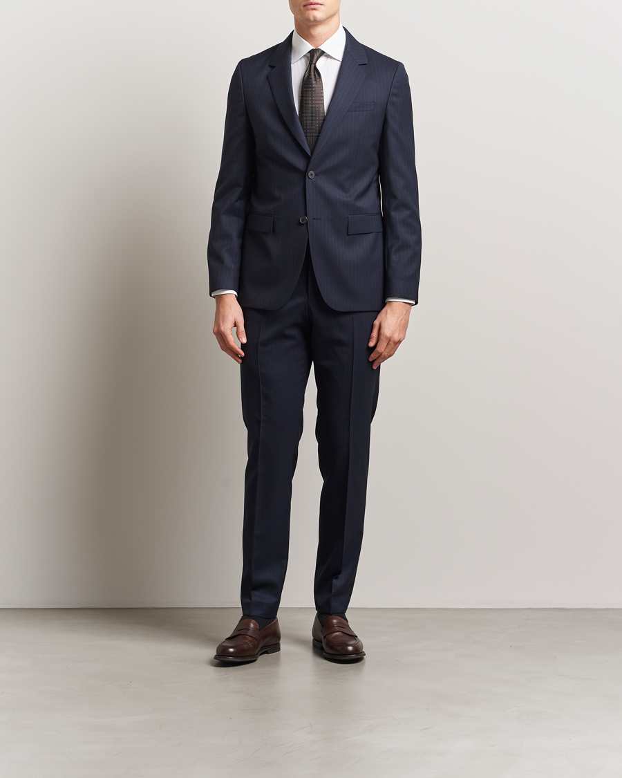 Heren | Pakken | BOSS BLACK | Houston Wool Pinstriped Suit Dark Blue
