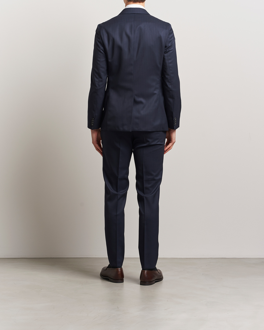 Heren | Pakken | BOSS BLACK | Houston Wool Pinstriped Suit Dark Blue