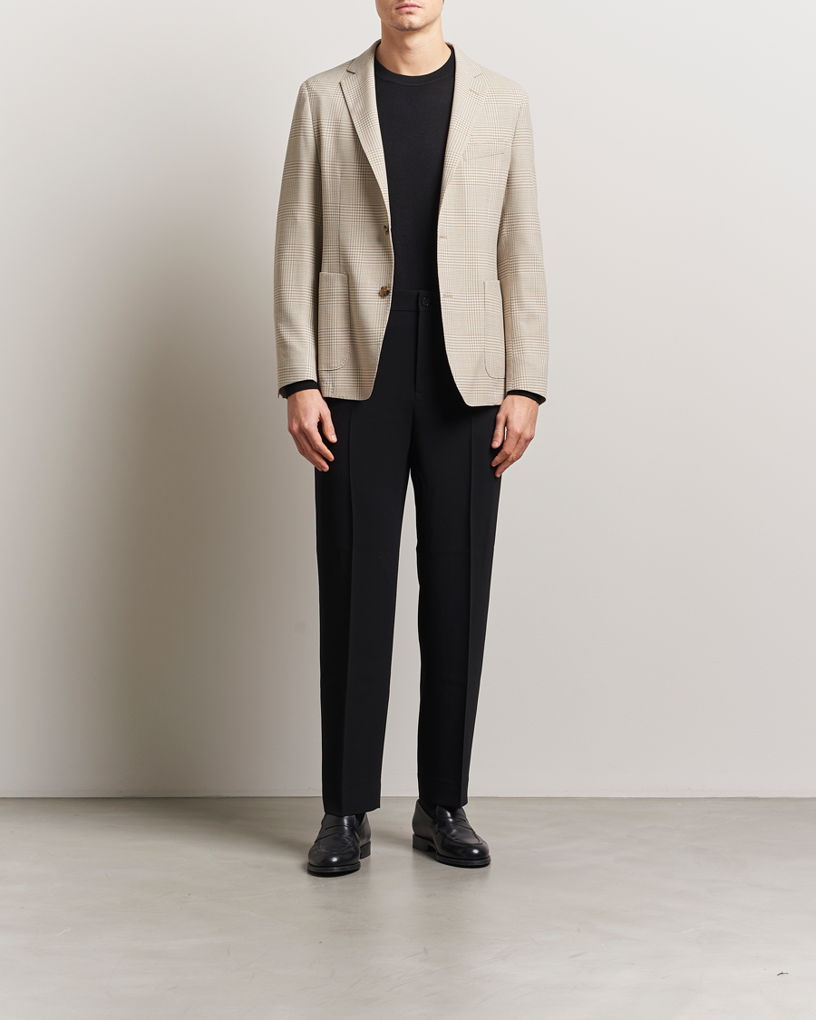 Heren | Blazers | BOSS BLACK | Hanry Wool Checked Blazer Light Beige