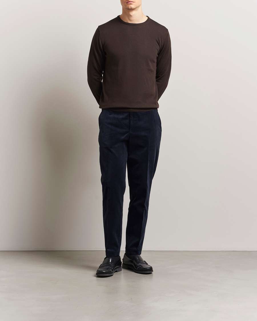 Heren | Broeken | BOSS BLACK | Perin Spring Cord Trousers Dark Blue