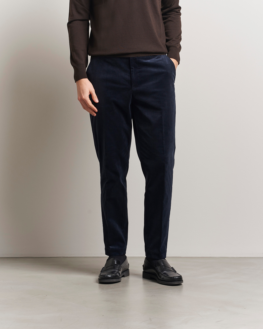 Heren | Broeken | BOSS BLACK | Perin Spring Cord Trousers Dark Blue