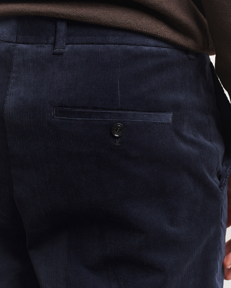 Heren | Broeken | BOSS BLACK | Perin Spring Cord Trousers Dark Blue