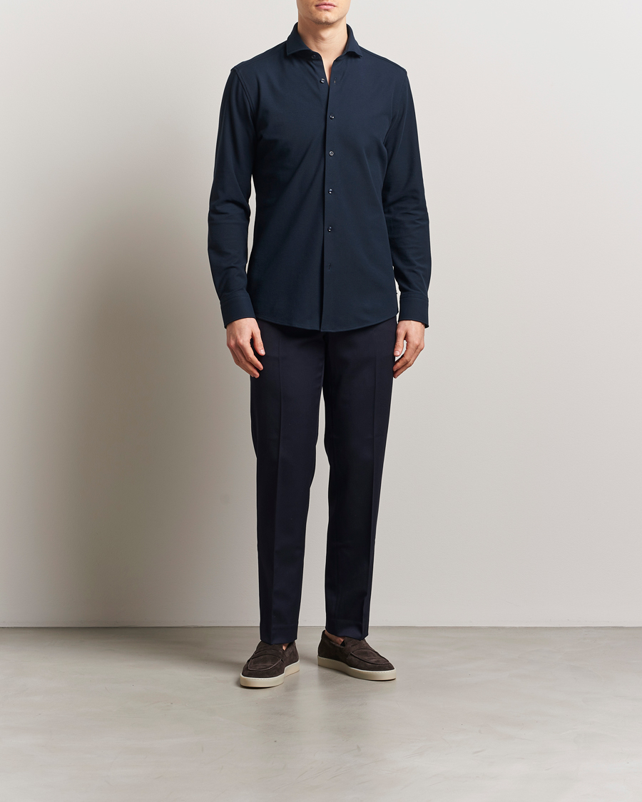 Heren | Overhemden | BOSS BLACK | Hank Structured Shirt Dark Blue
