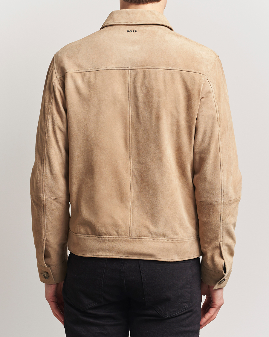 Heren | Jassen | BOSS BLACK | Malbano Suede Jacket Light Beige