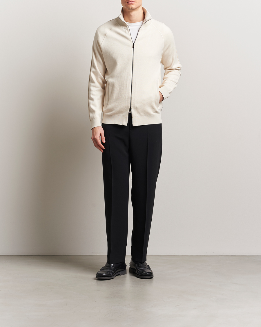 Heren | Truien | BOSS BLACK | Domico Knitted Full Zip Open White