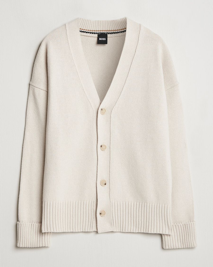 Heren | Truien | BOSS BLACK | Bellaco Knitted Cardigan Open White