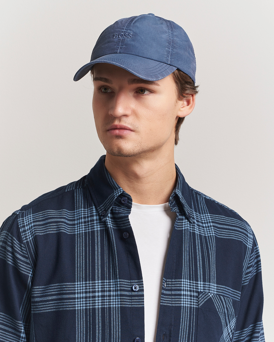 Heren | Hoeden en petten | BOSS ORANGE | Derrel Washed Logo Cap Dark Blue