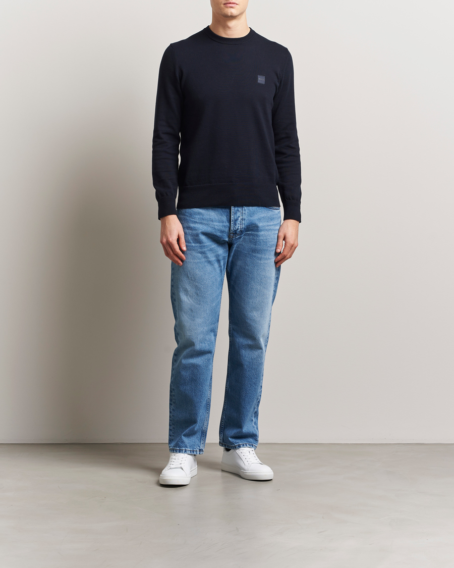 Heren | Truien | BOSS ORANGE | Kanovano Knitted Sweater Dark Blue