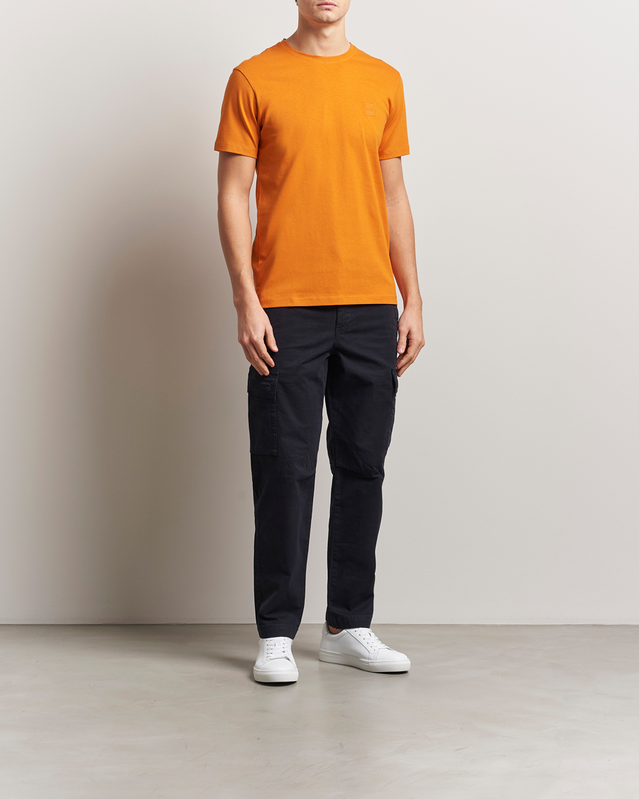 Heren | T-shirts | BOSS ORANGE | Tales Logo Crew Neck T-Shirt Open Orange