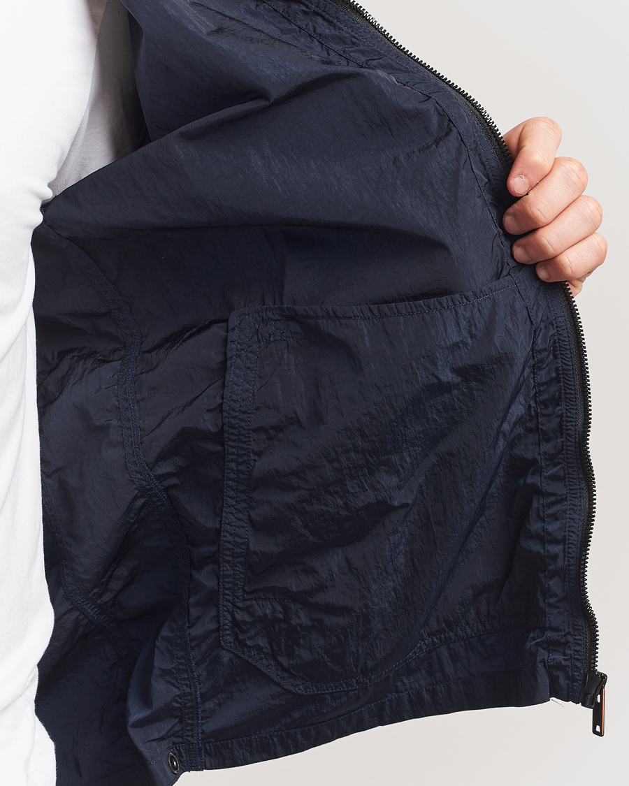 Heren | Overhemden | BOSS ORANGE | Leejay Nylon Full Zip Overshirt Dark Blue