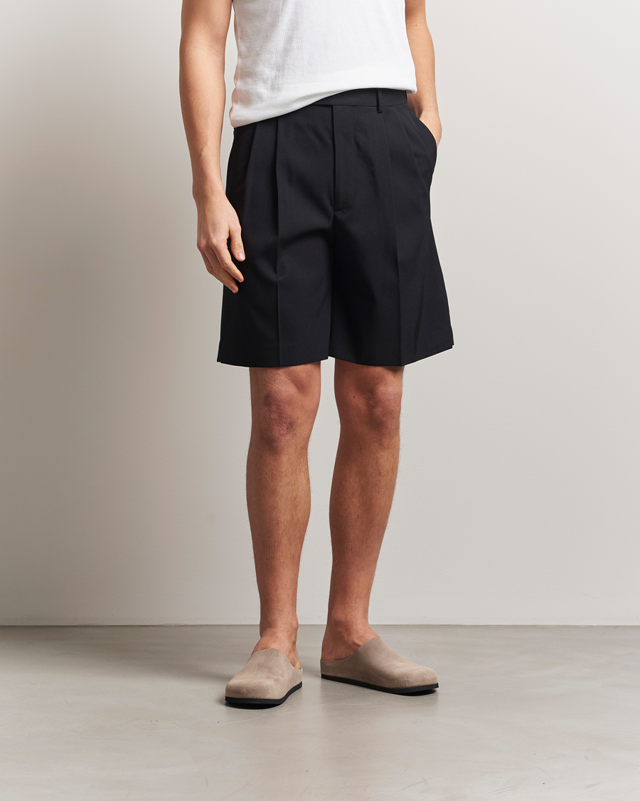 Heren | Korte broek | Auralee | Light Wool Gabardine Shorts Black