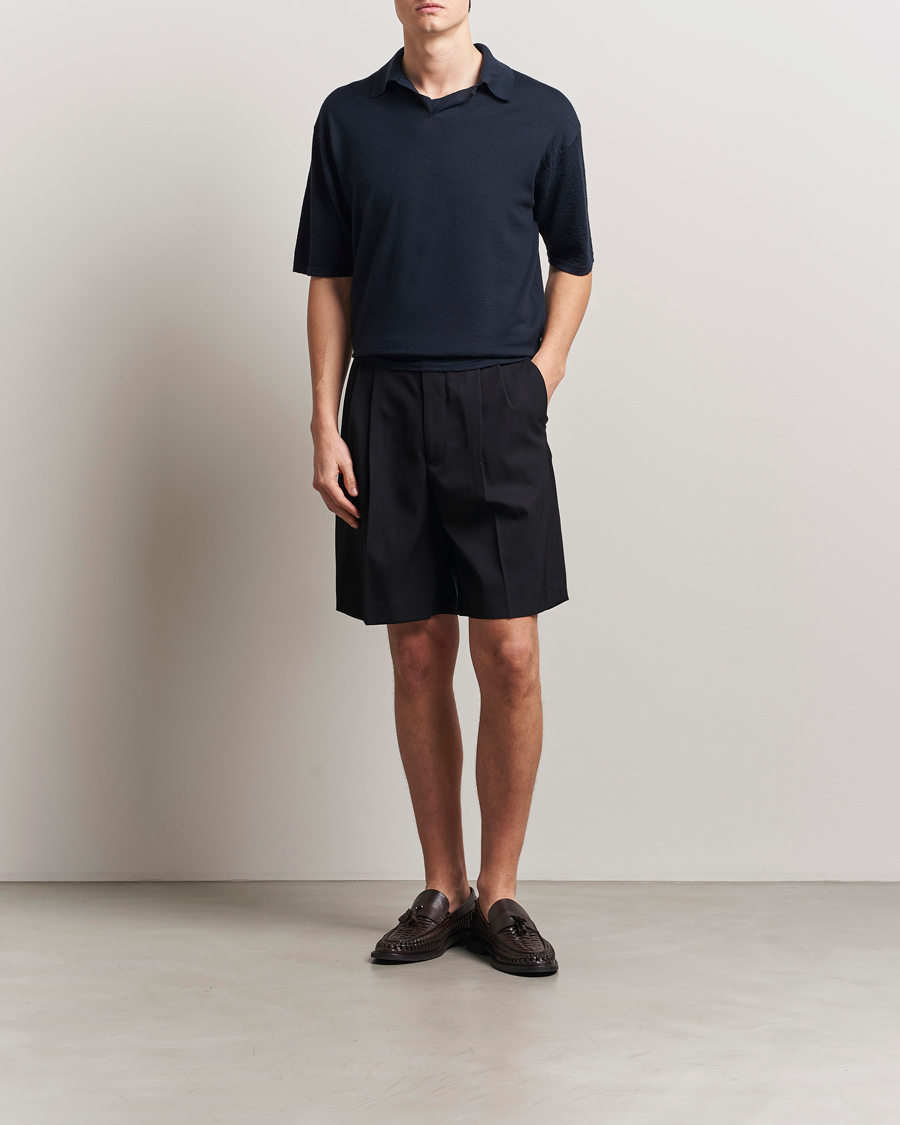 Heren | Truien | Auralee | Wool Knit Polo Navy