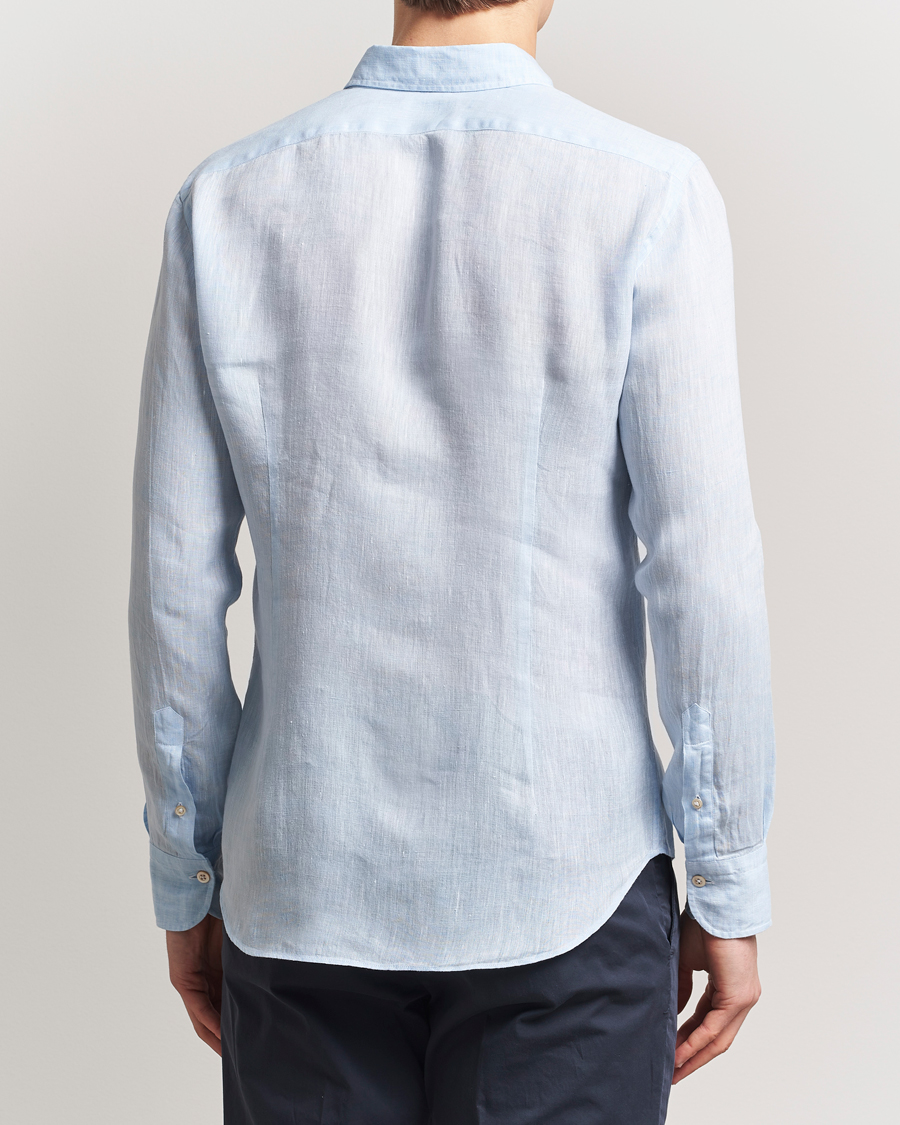 Heren | Overhemden | Grigio | Linen Casual Shirt Light Blue