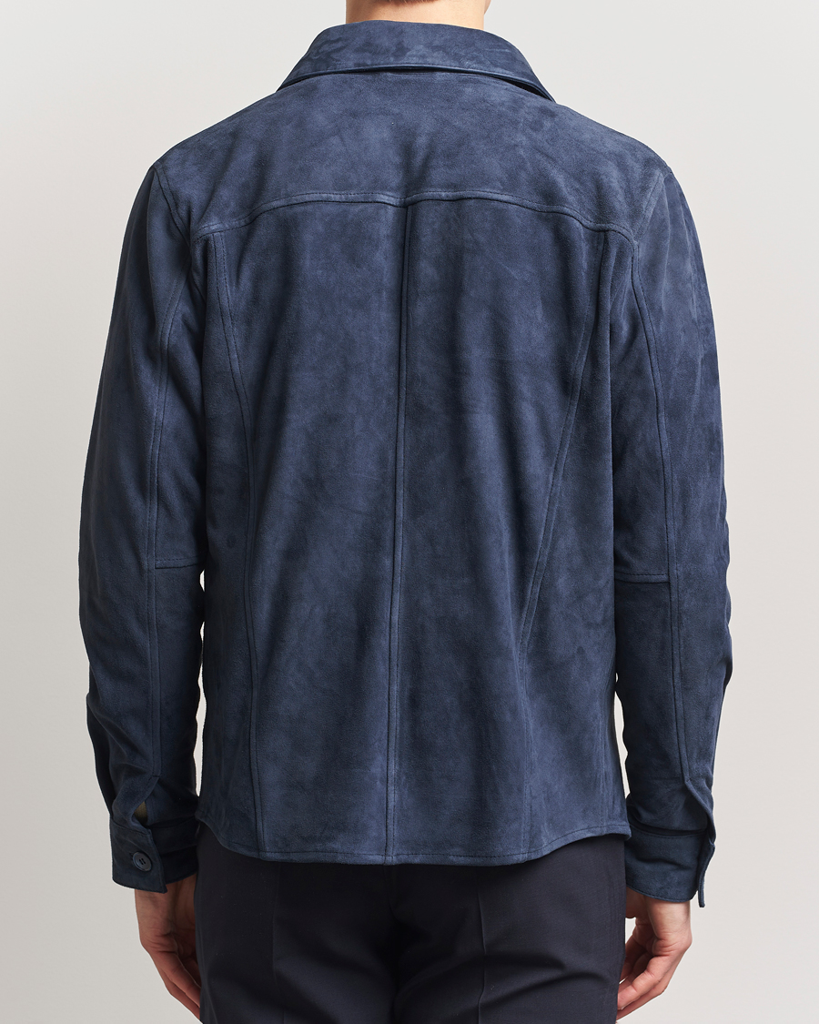 Heren | Jassen | Stenströms | Suede Overshirt Navy