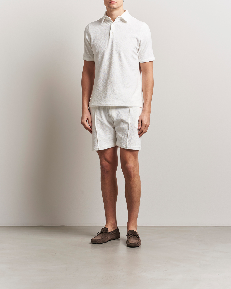 Heren | Polo's | Stenströms | Terry Slub Cotton Polo White