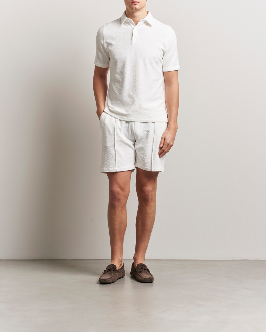 Heren | Korte broek | Stenströms | Terry Slub Cotton Shorts White