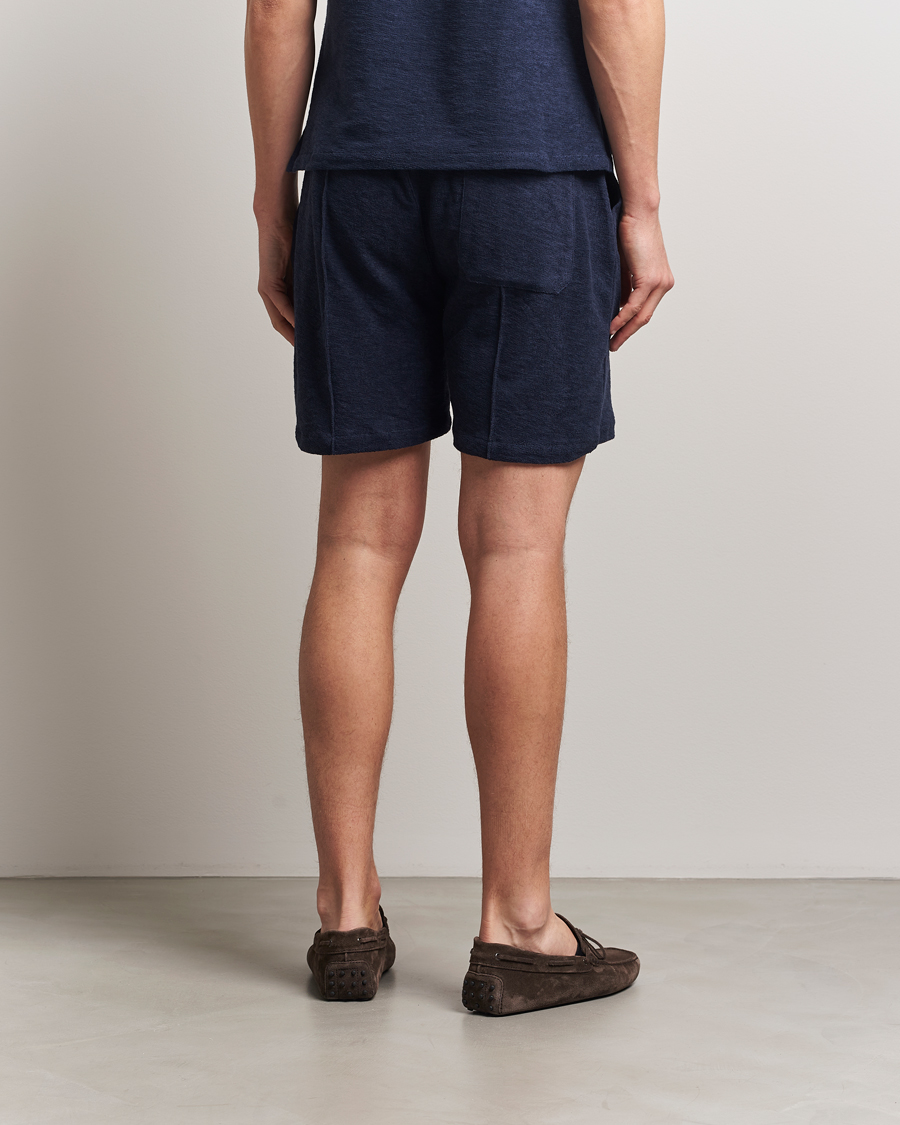 Heren | Korte broek | Stenströms | Terry Slub Cotton Shorts Navy