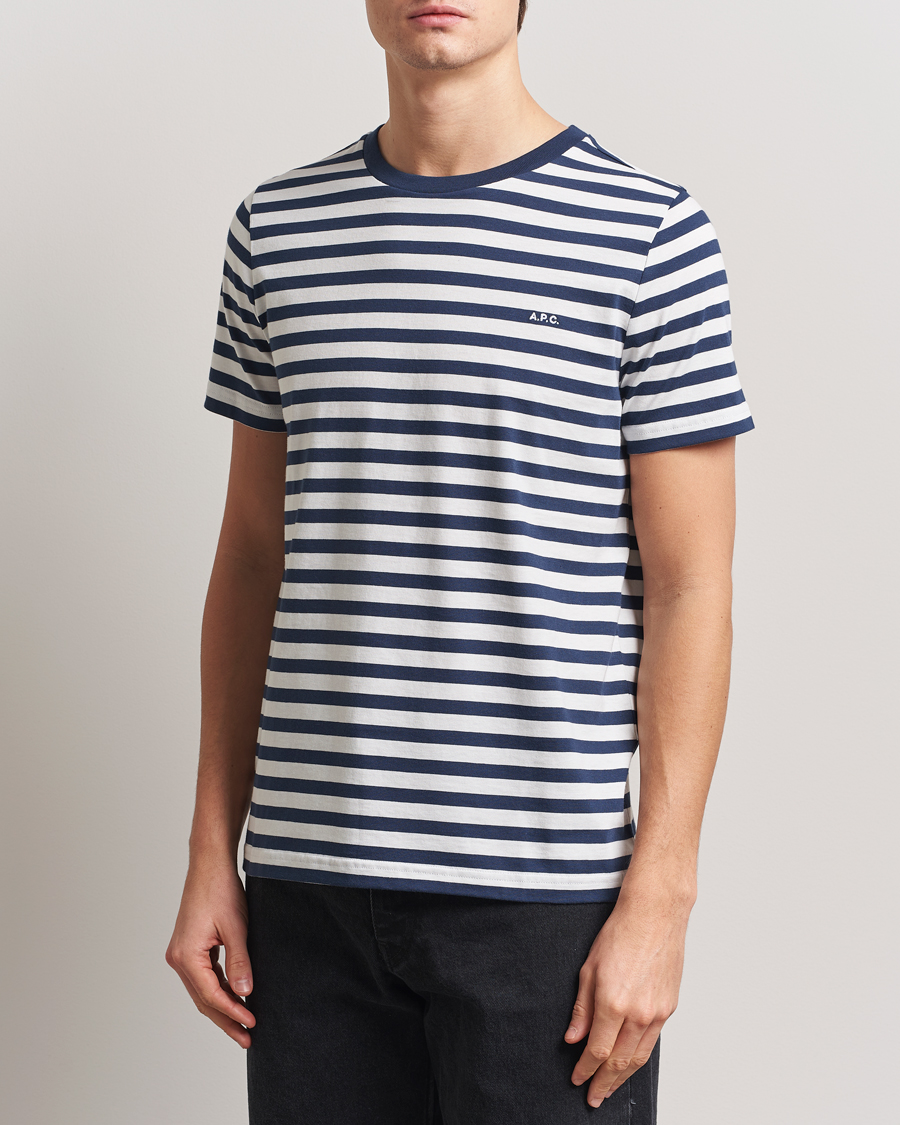 Heren | T-shirts | A.P.C. | Striped T-Shirt Navy/White