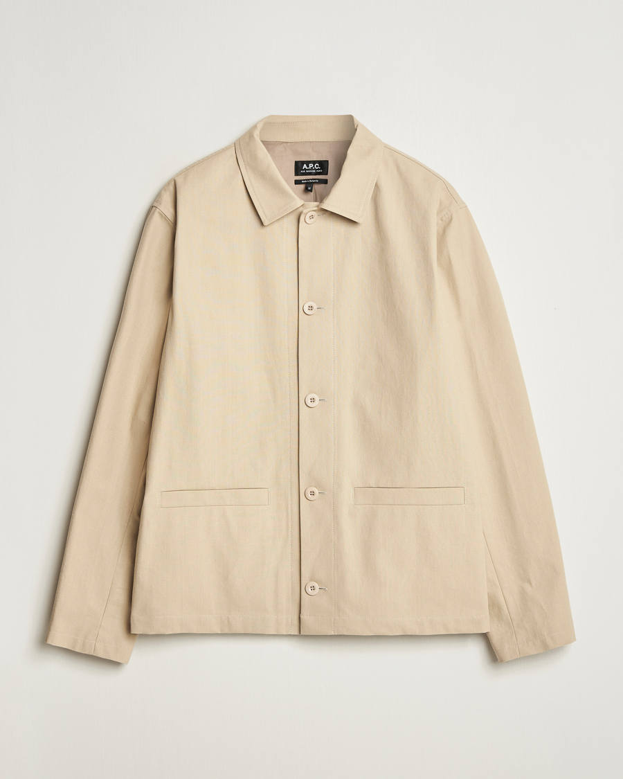 Heren | Jassen | A.P.C. | Rodney Textured Cotton Overshirt Beige
