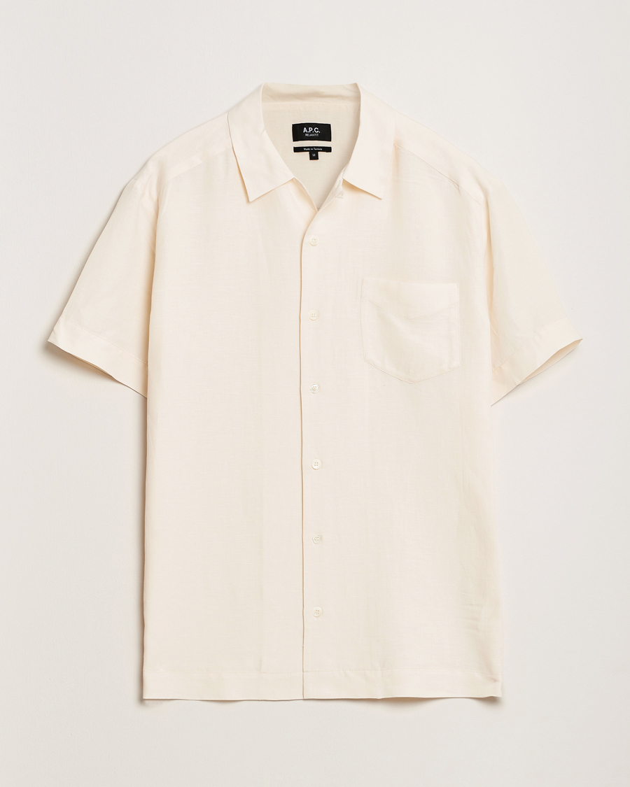 Heren | Overhemden | A.P.C. | Roy Woven Short Sleeve Shirt Ecru
