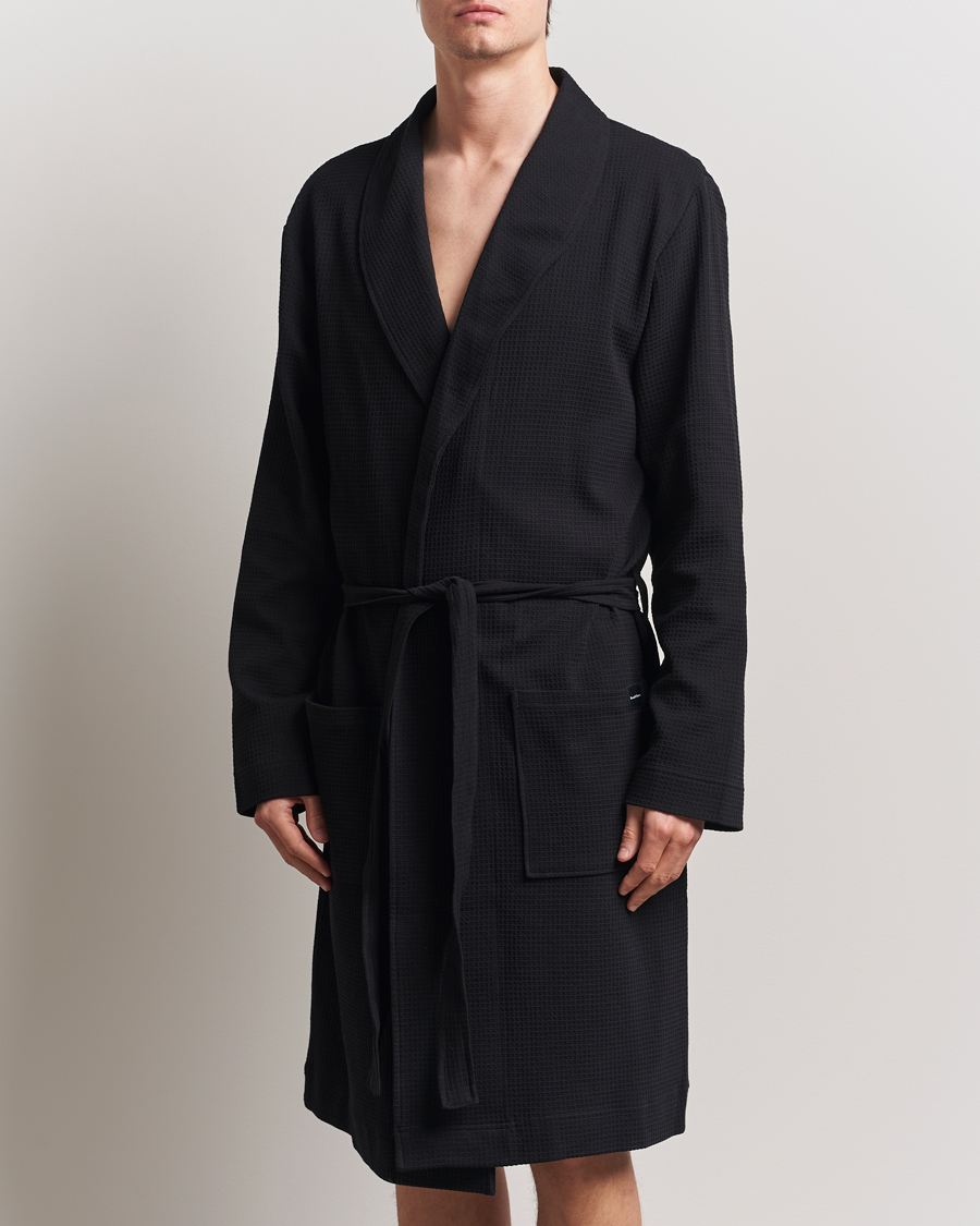 Heren | Pyjama's en gewaden | Bread & Boxers | Waffle Robe Black