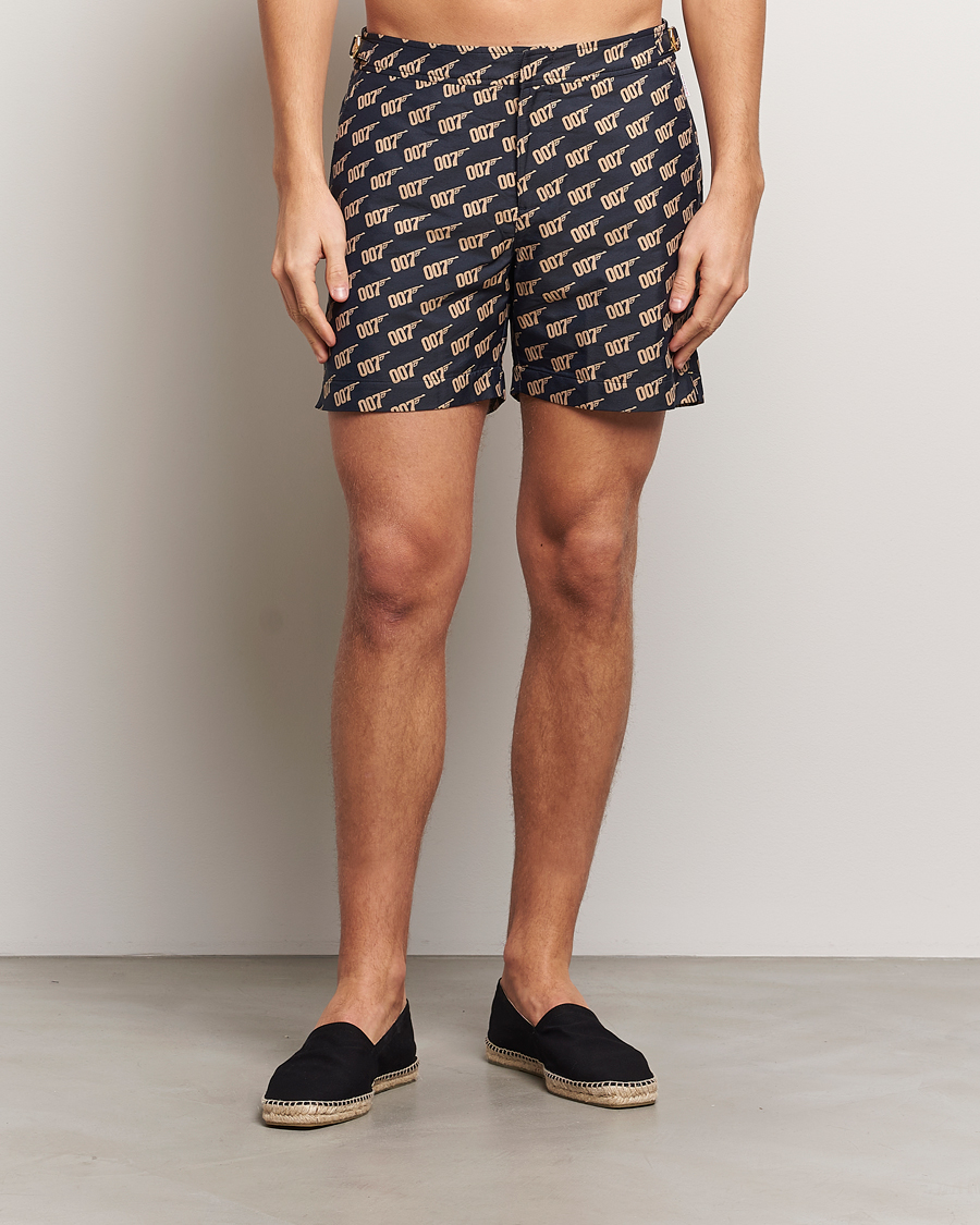 Heren | Zwembroek | Orlebar Brown | Bulldog Jaquard 007 Monogram Swimshorts Black