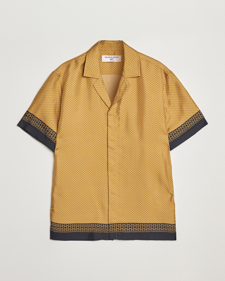 Heren | Overhemden | Orlebar Brown | Maitan Silk Gold Bullion Shirt Gold/Black