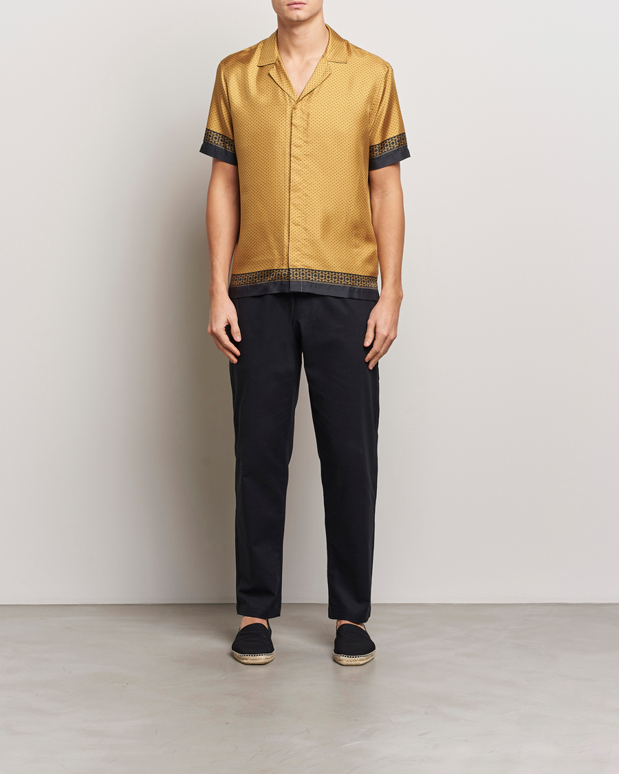 Heren | Overhemden | Orlebar Brown | Maitan Silk Gold Bullion Shirt Gold/Black