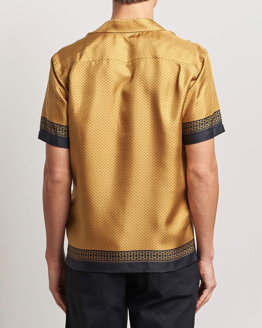 Heren | Overhemden | Orlebar Brown | Maitan Silk Gold Bullion Shirt Gold/Black