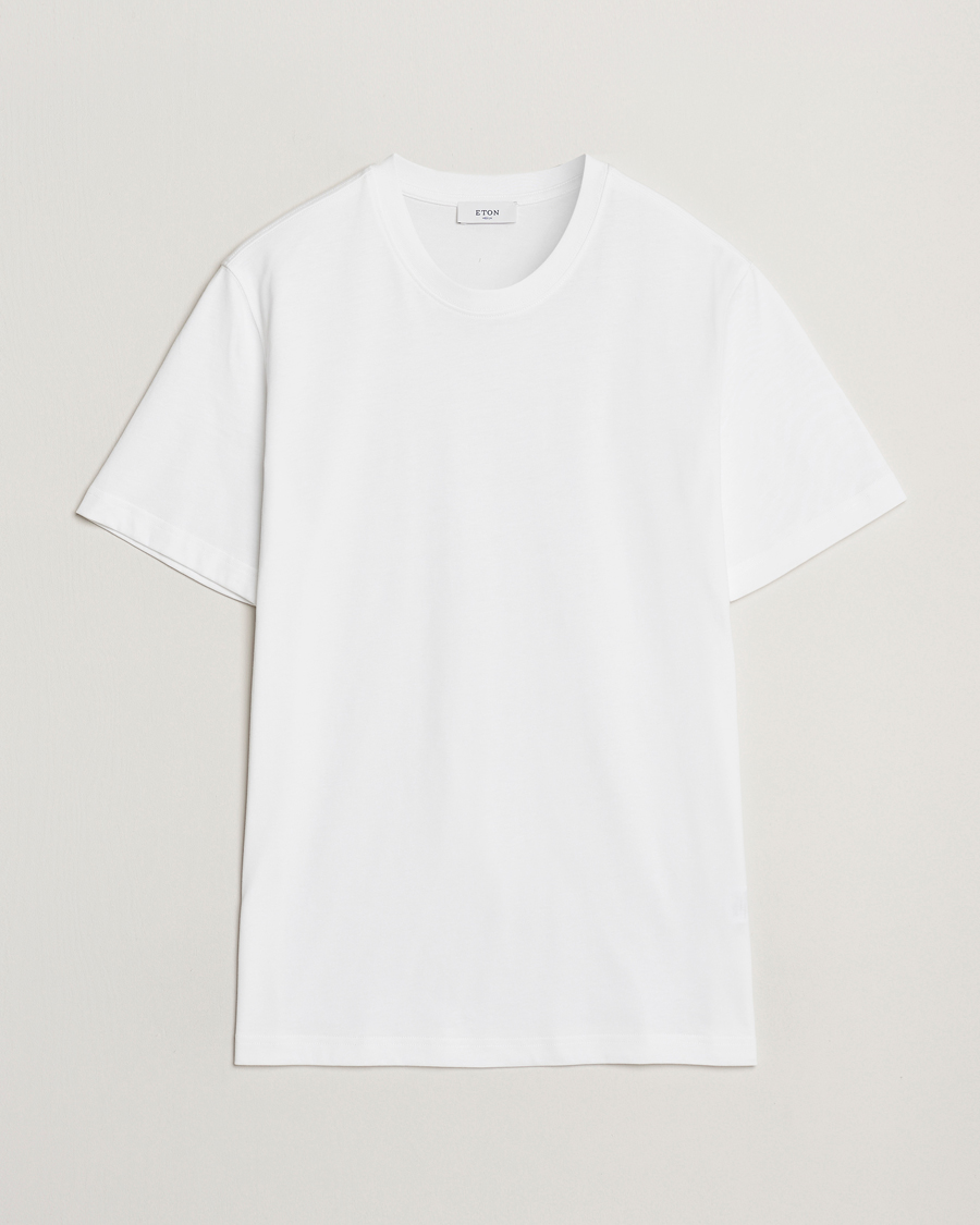 Heren | T-shirts | Eton | Mercerized Jersey Crew Neck T-Shirt White