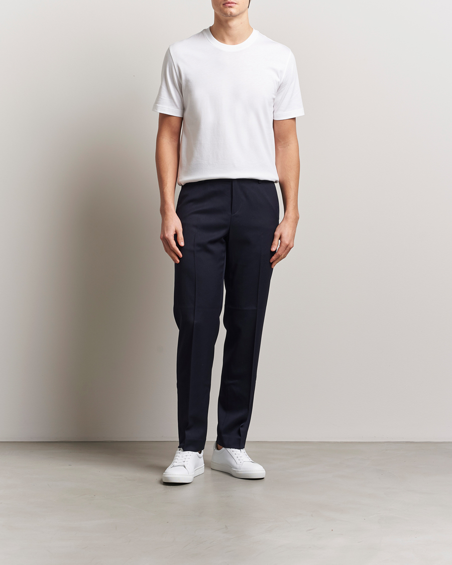 Heren | T-shirts | Eton | Mercerized Jersey Crew Neck T-Shirt White