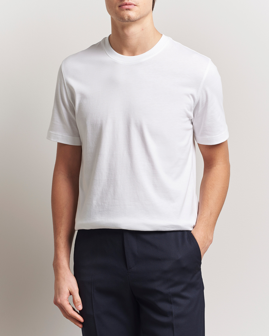Heren | T-shirts | Eton | Mercerized Jersey Crew Neck T-Shirt White