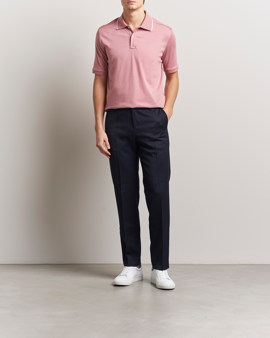 Heren | Polo's | Eton | Supima Cotton Interlock Polo Dusty Pink