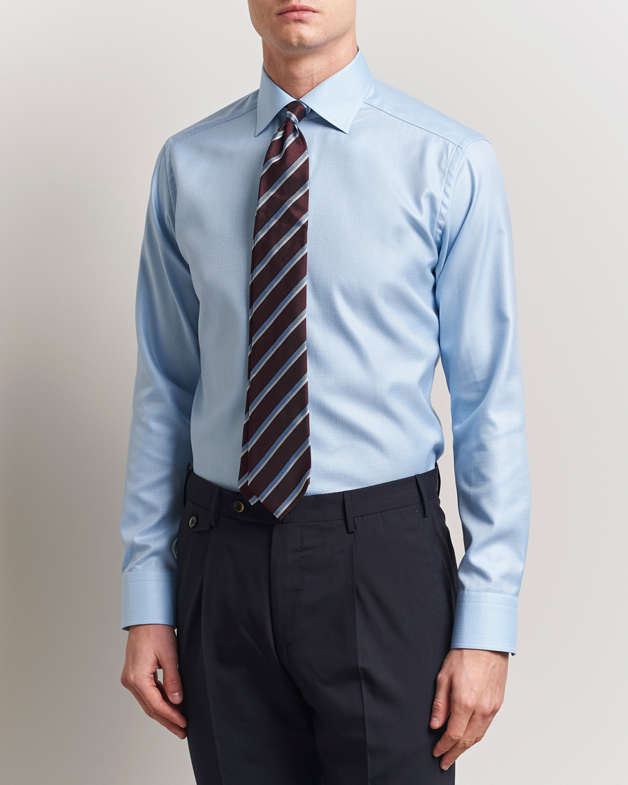 Heren | Overhemden | Eton | Slim Fit Signature Dobby Shirt Light Blue