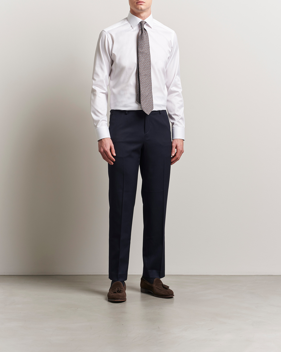 Heren | Overhemden | Eton | Slim Fit Signature Twill Contrast Shirt White