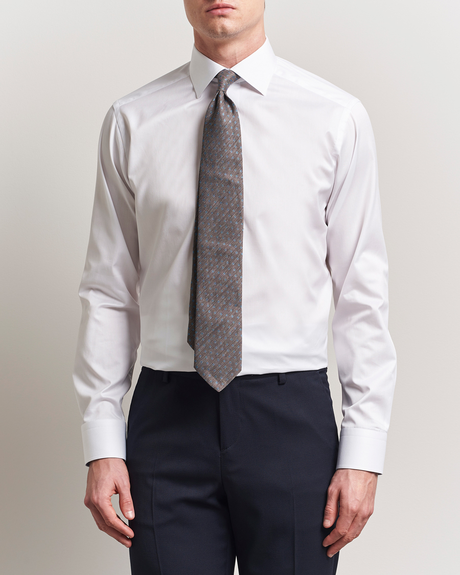Heren | Overhemden | Eton | Slim Fit Signature Twill Contrast Shirt White