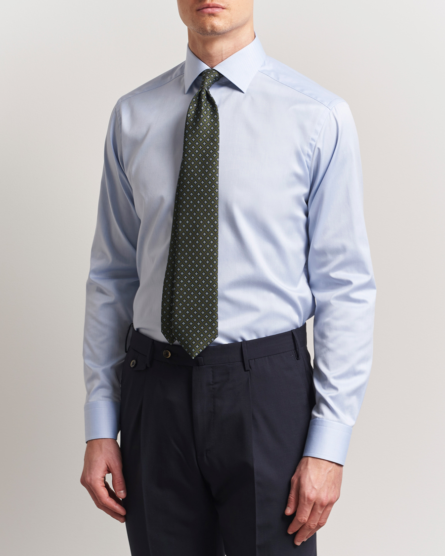 Heren | Overhemden | Eton | Slim Fit Signature Twill Contrast Shirt Light Blue