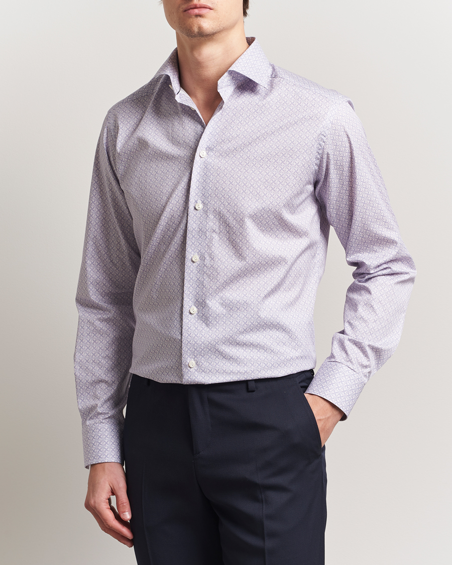 Heren | Overhemden | Eton | Slim Fit Signature Twill Printed Shirt Pink