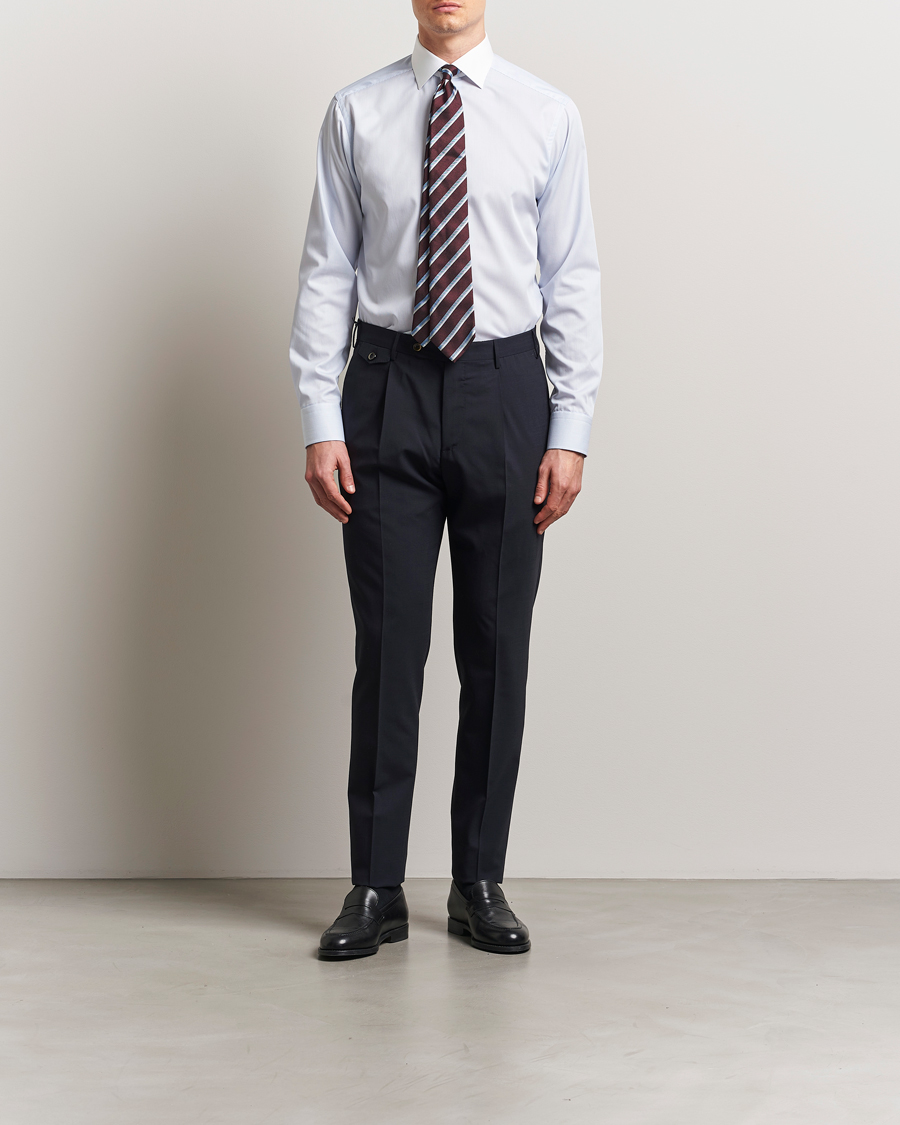 Heren | Overhemden | Eton | Slim Fit Fine Twill Shirt Light Blue