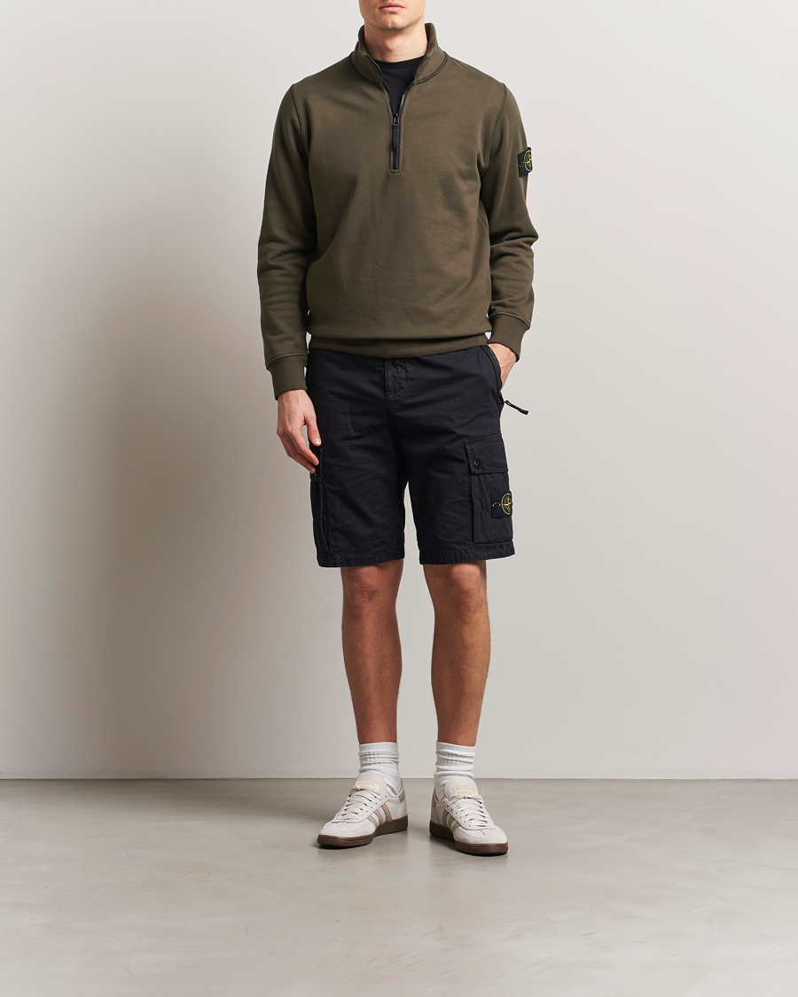 Heren | Truien | Stone Island | Garment Dyed Fleece Half Zip Military Green