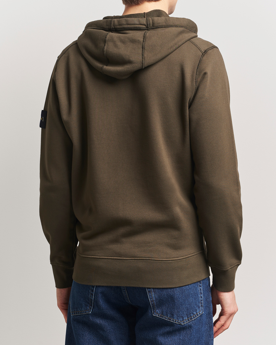 Heren | Truien | Stone Island | Garment Dyed Fleece Full Zip Hood Military Green