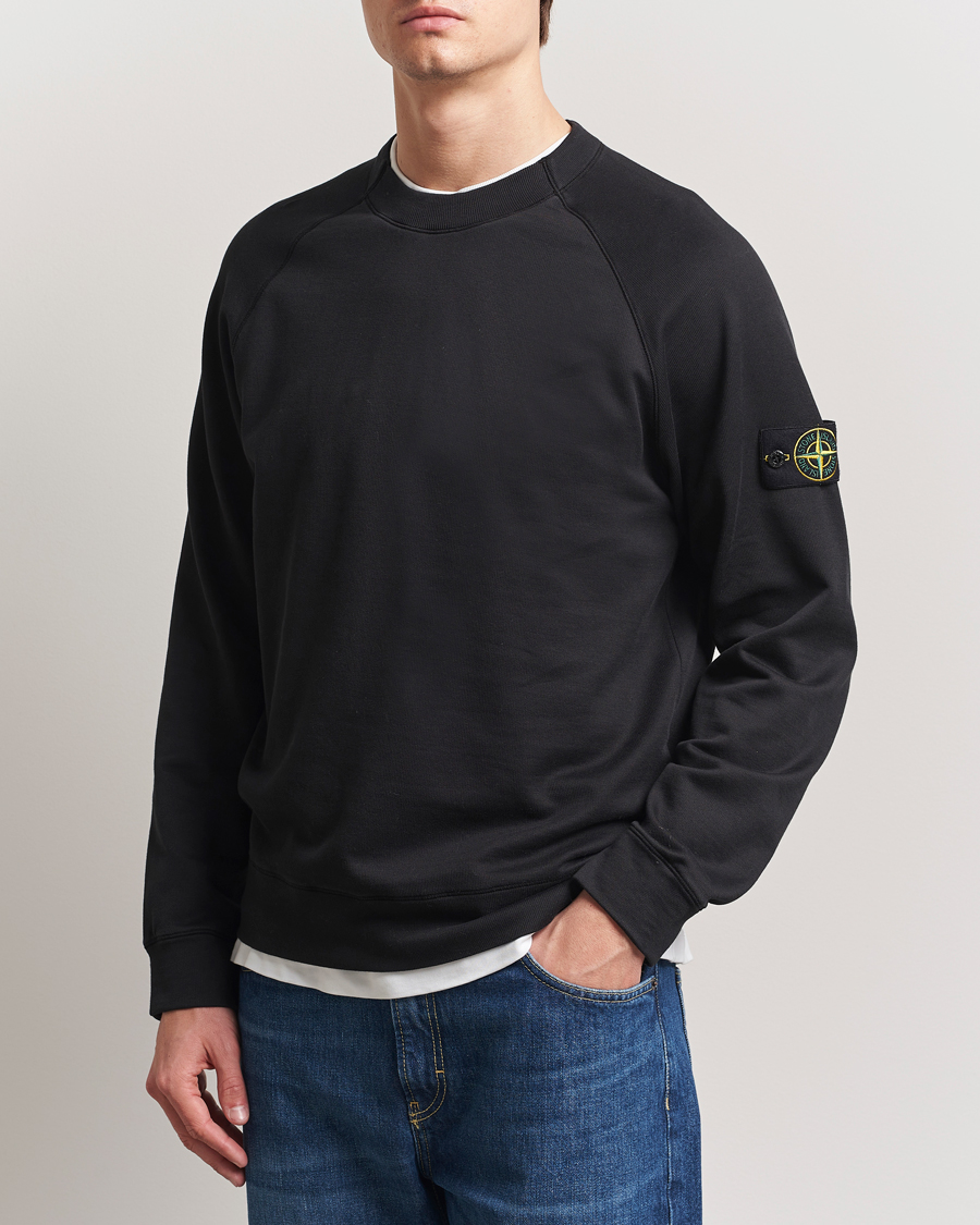Heren | Truien | Stone Island | Light Organic Cotton Fleece Sweatshirt Black