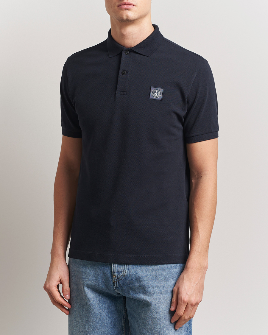 Heren | Polo's | Stone Island | Organic Cotton Pique Polo Navy Blue