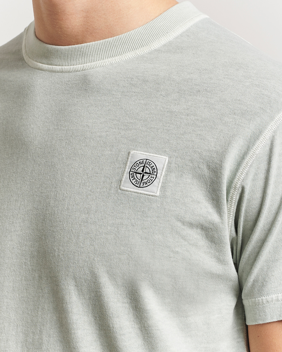 Heren | T-shirts | Stone Island | Organic Cotton Fissato Effect T-Shirt Grey Green