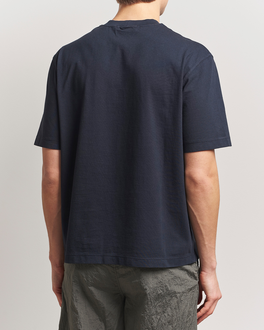 Heren | T-shirts | Stone Island | Combed Organic Cotton T-Shirt Navy Blue