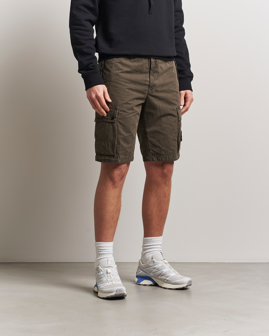 Heren | Korte broek | Stone Island | Brushed Cotton Canvas Cargo Shorts Military Green