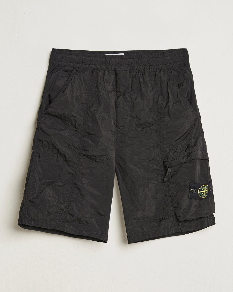 Heren | Korte broek | Stone Island | Nylon Metal Drawstring Cargo Shorts Black