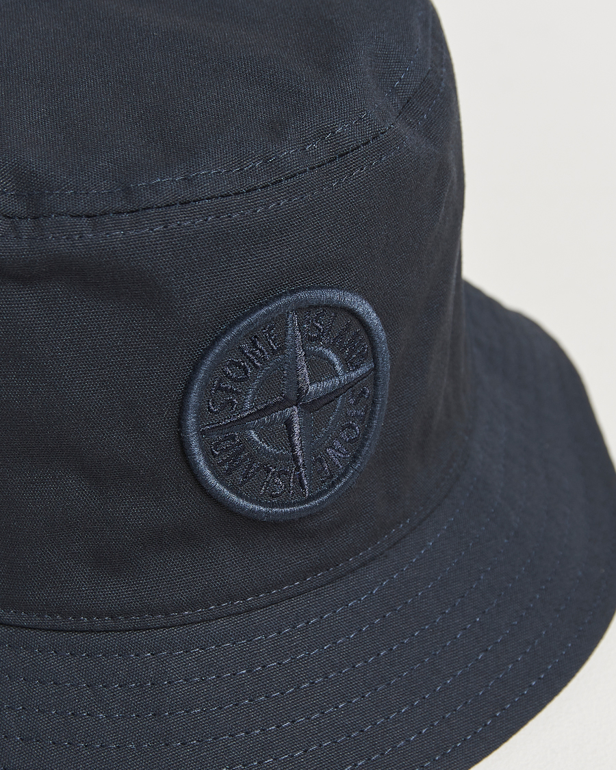 Heren | Stone Island Logo Bucket Hat Navy Blue | Stone Island | Logo Bucket Hat Navy Blue