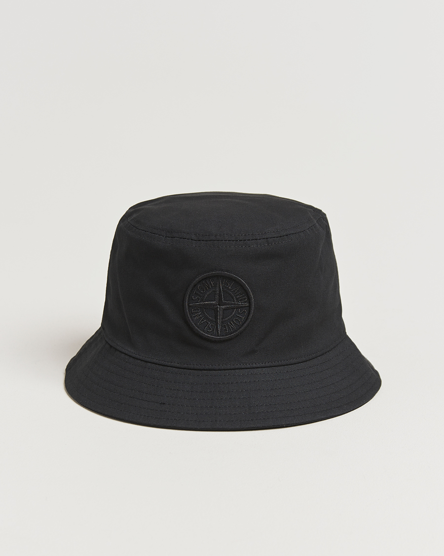 Heren | Stone Island Logo Bucket Hat Black | Stone Island | Logo Bucket Hat Black